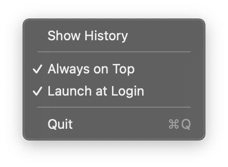 SnapClip menu bar